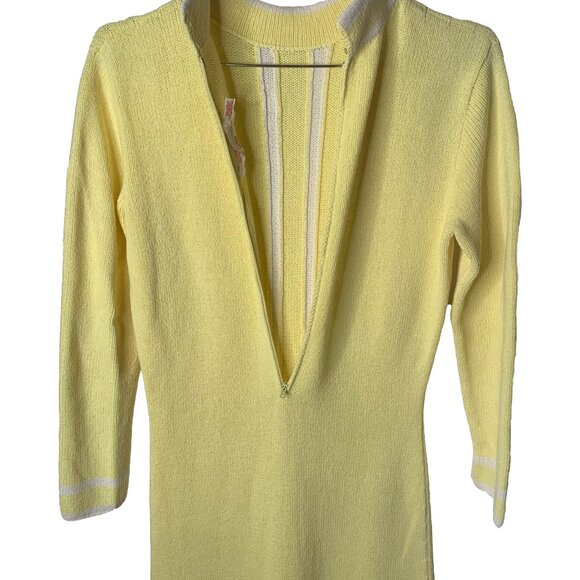 Vintage 80's Yellow Sweater Dress - Picture 4 of 4